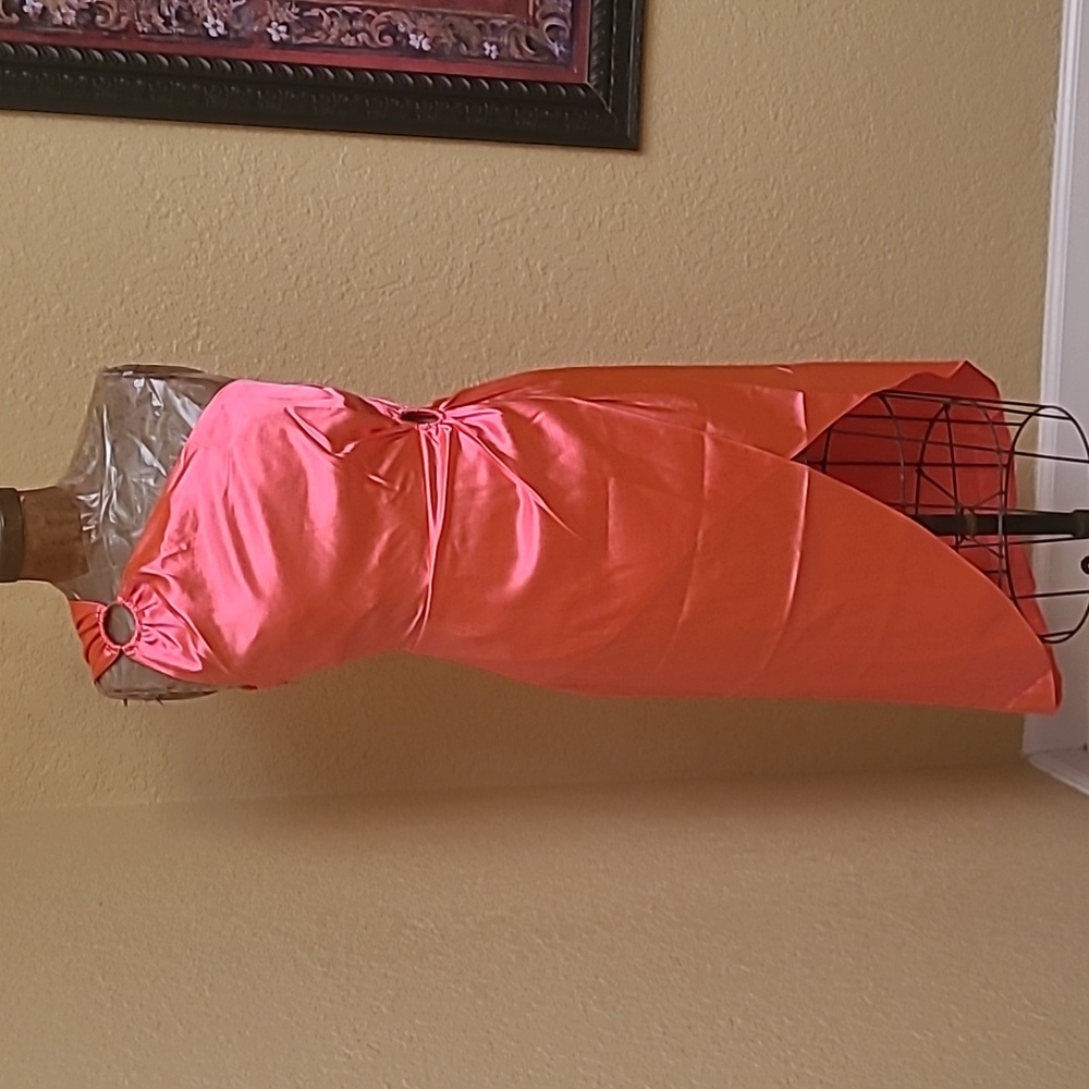 NWT French Connection Womens Satin Adaline Midi Cocktail Party Dress Pink Size 4 - Picture 5 of 9